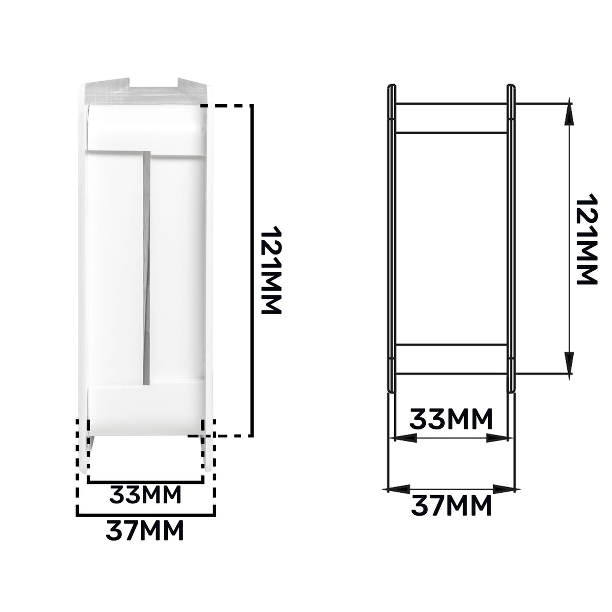 White Rectangle Louvre Door Vent, 90mm x 445mm