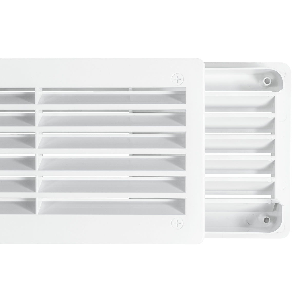 White Rectangle Louvre Door Vent, 90mm x 445mm