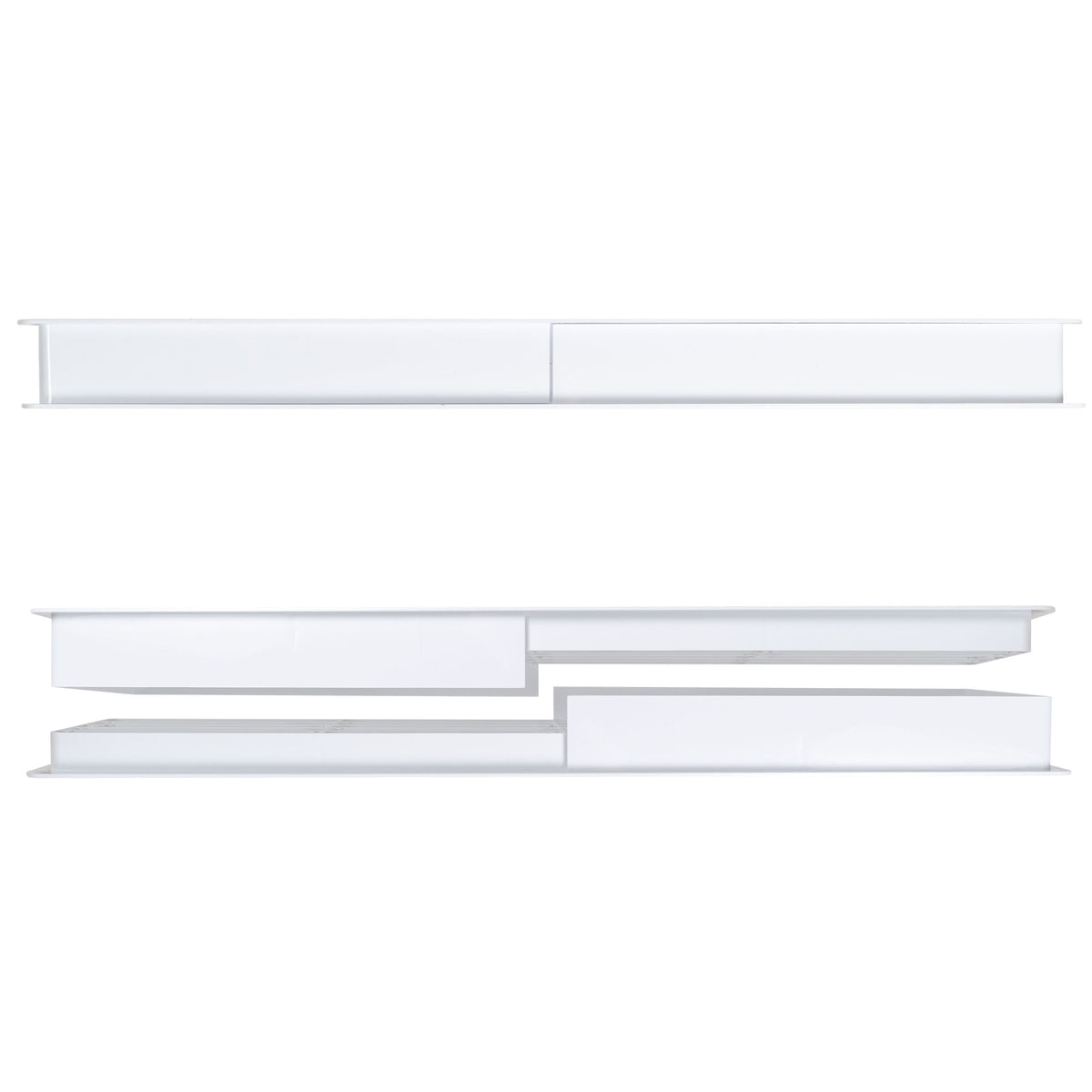 White Rectangle Louvre Door Vent, 90mm x 445mm
