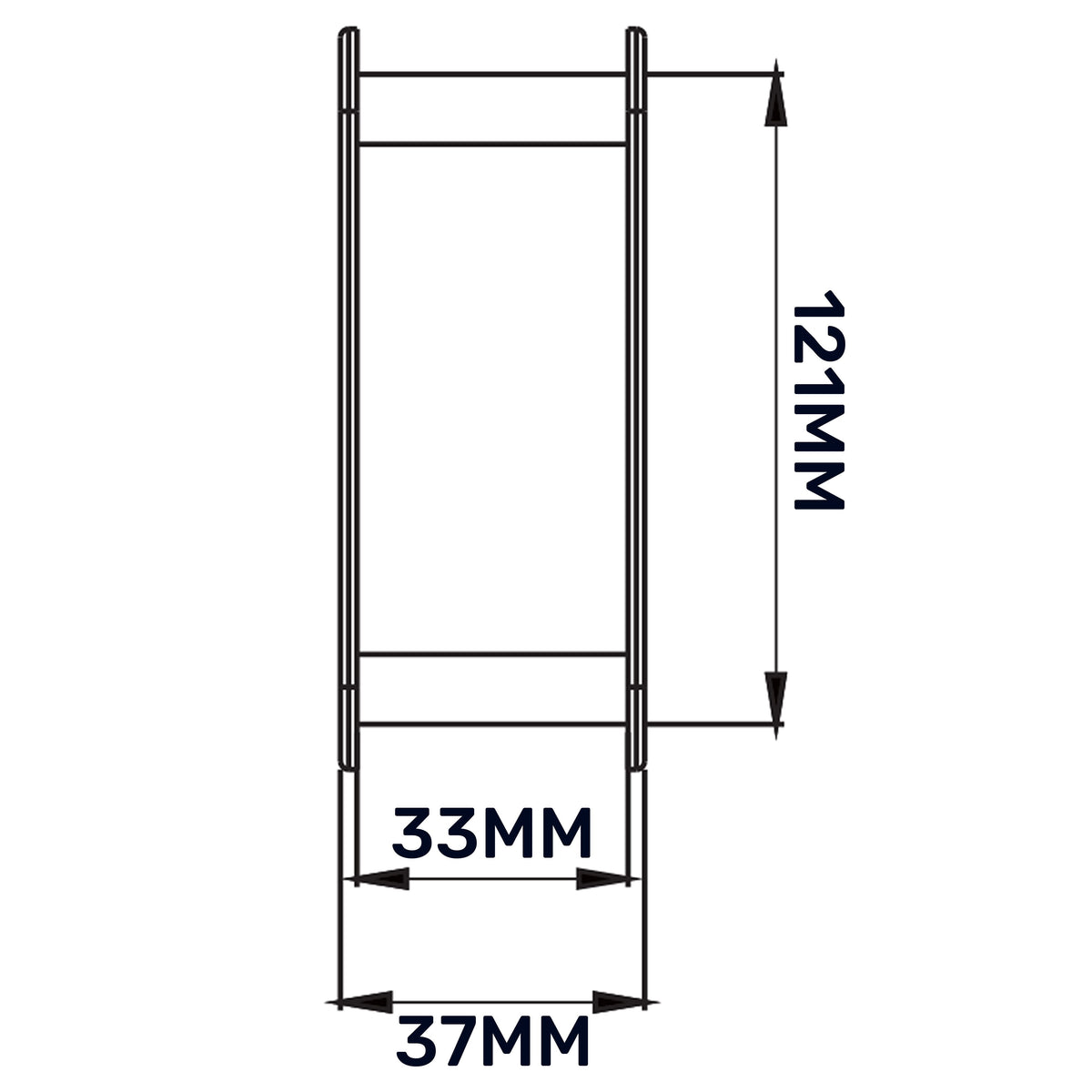 White Rectangle Louvre Door Vent, 90mm x 445mm