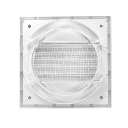White External Louvre Vent with Fly Screen, 100mm x 125mm