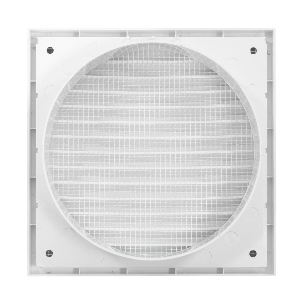 White External Louvre Vent with Fly Screen, 150mm x 150mm