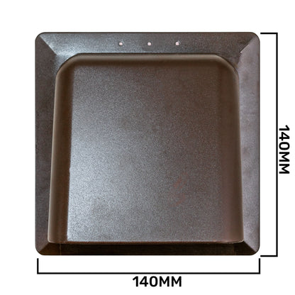 Brown External Louvre Vent with Hood, 100mm x 100mm