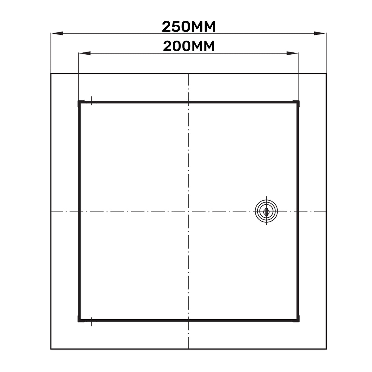 Lockable White Access Panel Service Door, 200mm x 200mm