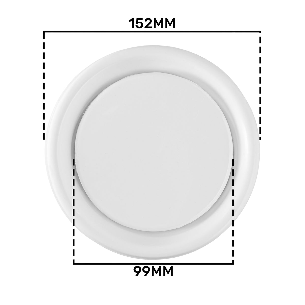 White Anemostat Intake Ceiling Valve, 100mm