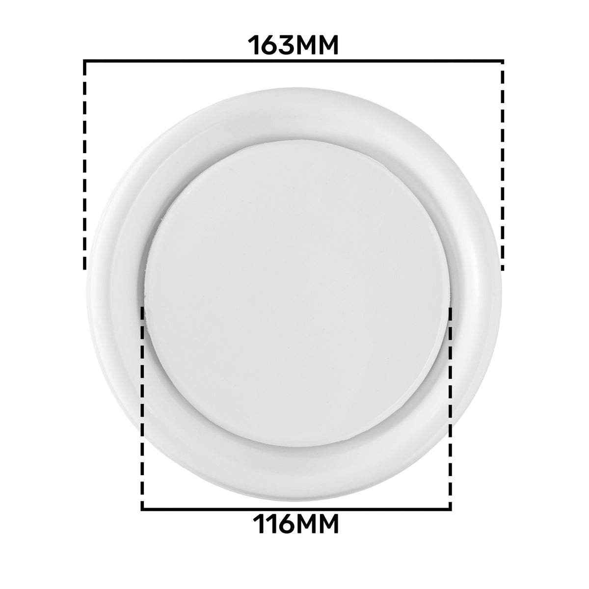 White Anemostat Intake Ceiling Valve, 125mm