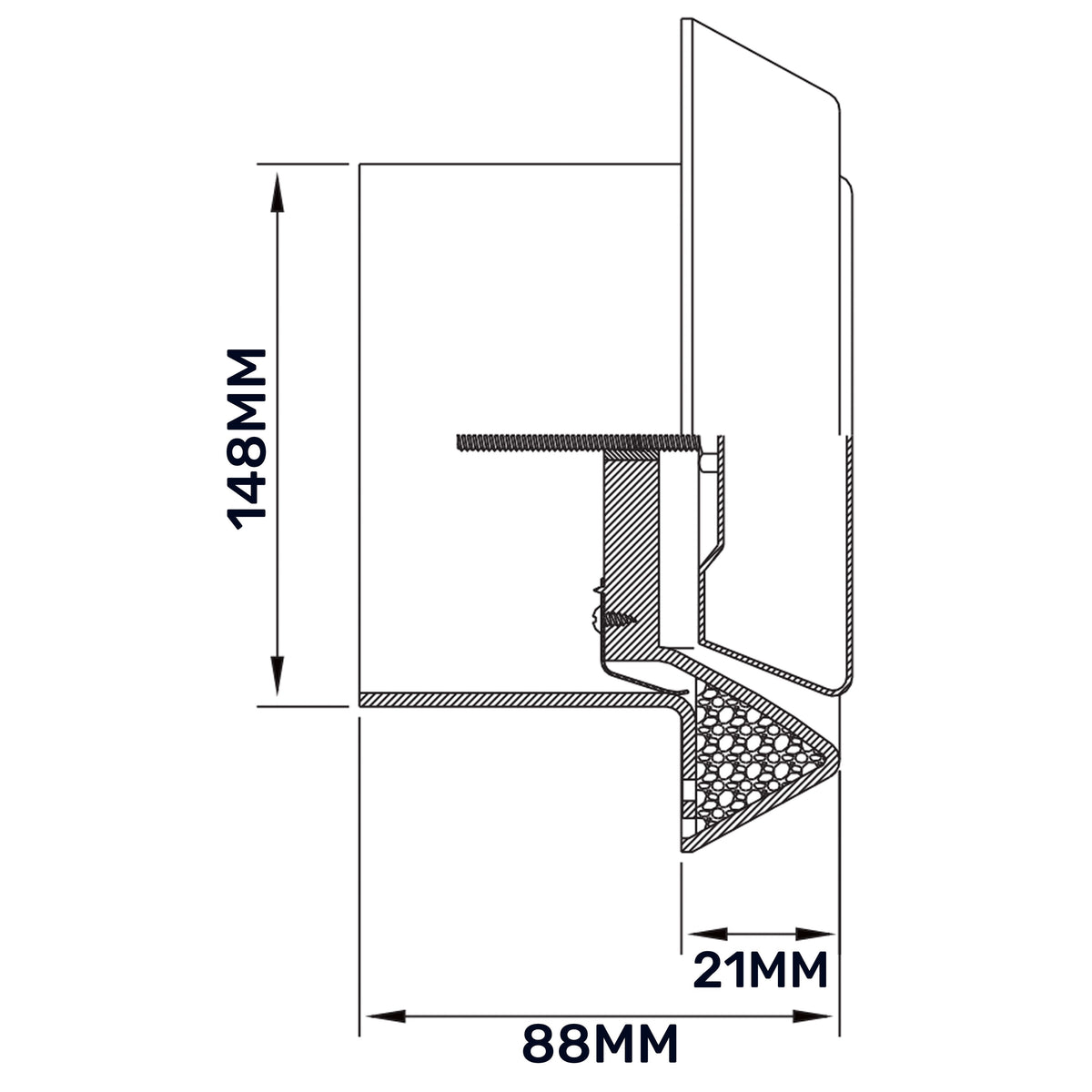 White Anemostat Intake Ceiling Valve, 150mm