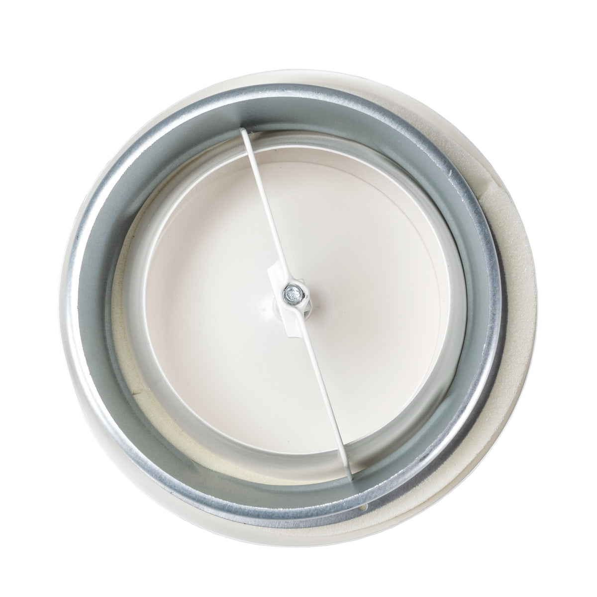 White Metal Anemostat Exhaust Ceiling Valve, 125mm