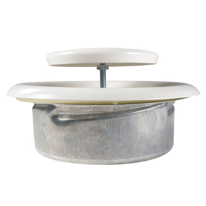 White Metal Anemostat Exhaust Ceiling Valve, 125mm