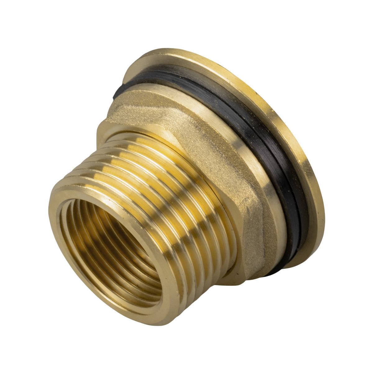 Brass Water Butt Tank Adapter, 3/4" BSPM to 1/2" BSPF