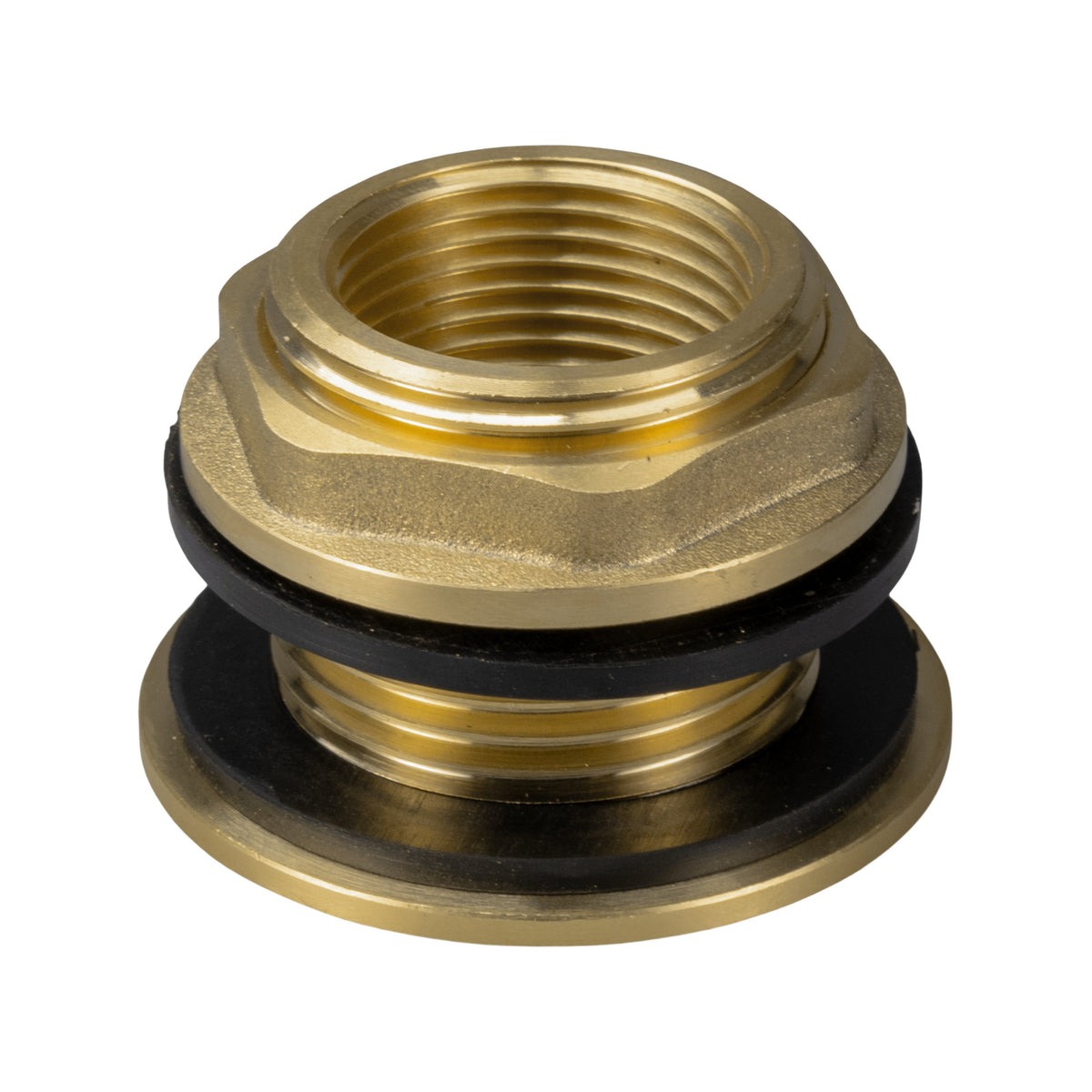 Brass Water Butt Tank Adapter, 3/4" BSPM to 1/2" BSPF