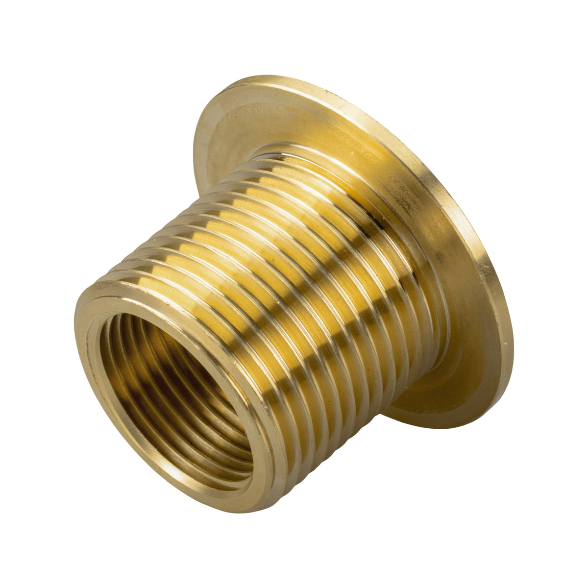 Brass Water Butt Tank Adapter, 1" BSPM to 3/4" BSPF