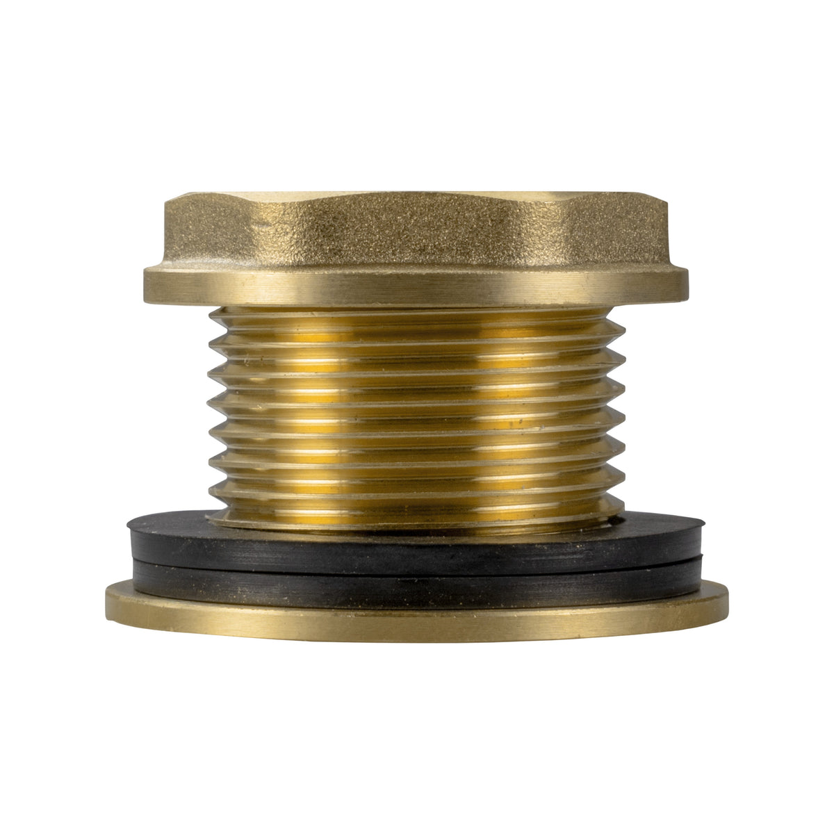 Brass Water Butt Tank Adapter, 1" BSPM to 3/4" BSPF