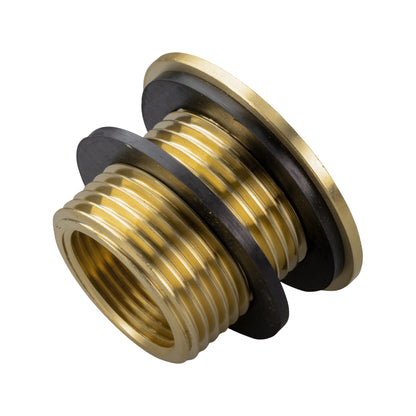 Brass Water Butt Tank Adapter, 1" BSPM to 3/4" BSPF