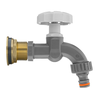 Brass Water Butt Adapter & Plastic Bib Tap