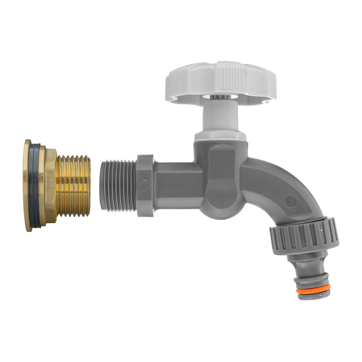 Brass Water Butt Adapter & Plastic Bib Tap