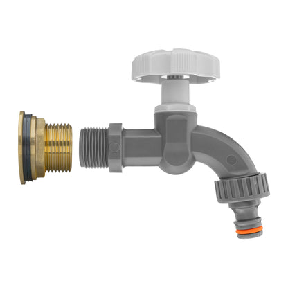Brass Water Butt Adapter & Plastic Bib Tap