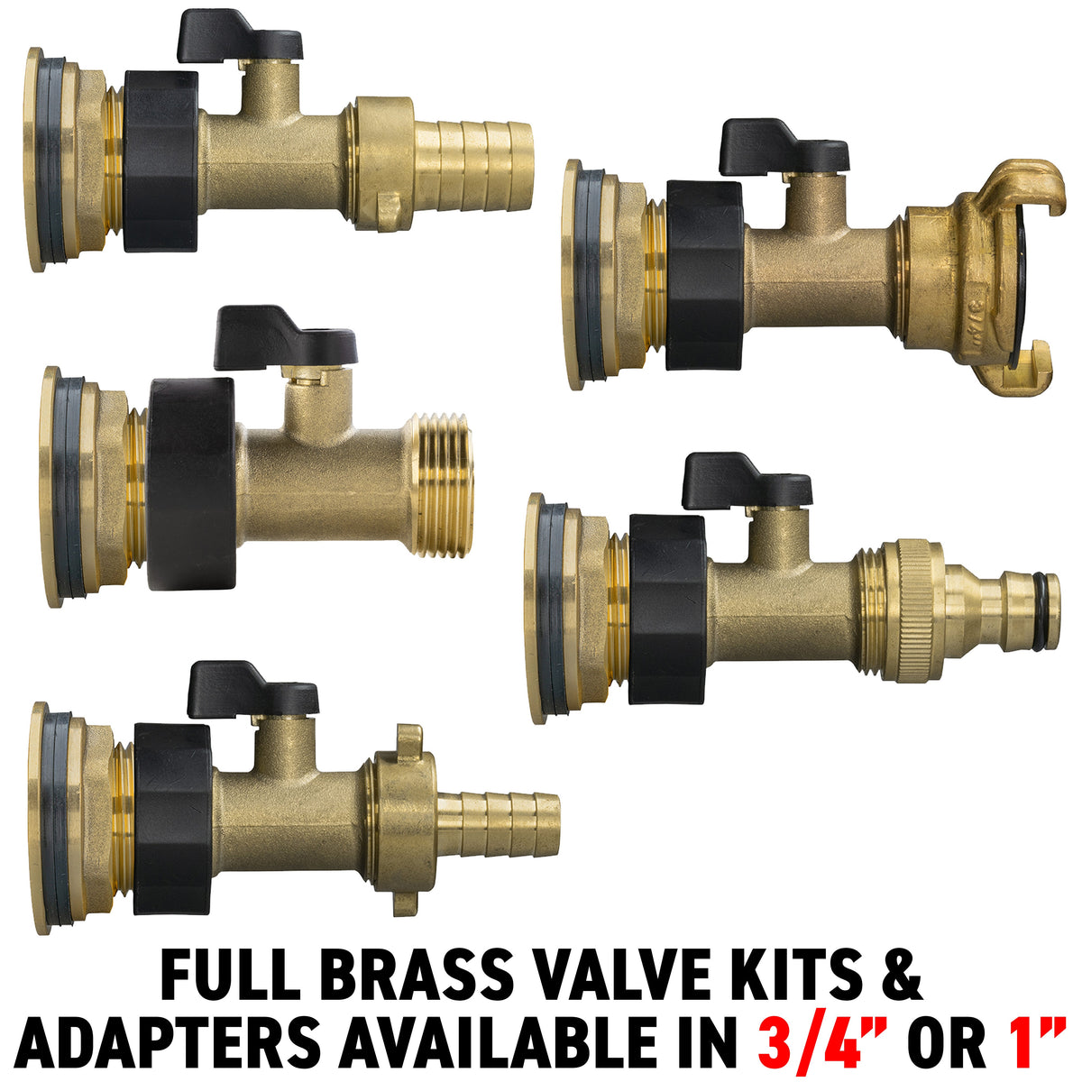 Full Brass Water Butt Adapter & Valve Kits