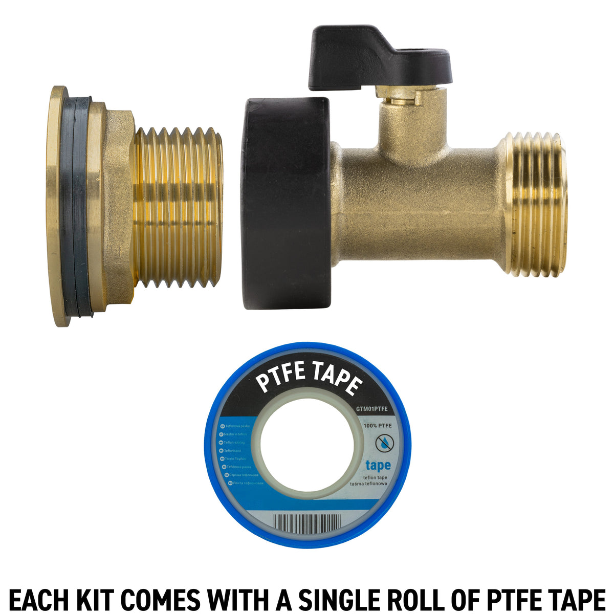 Full Brass Water Butt Adapter & Valve Kits