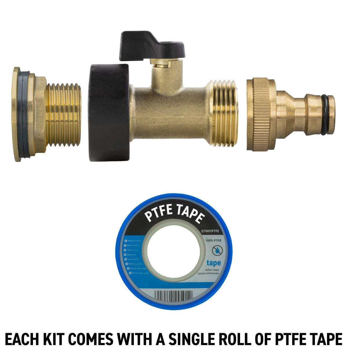 Full Brass Water Butt Adapter & Valve Kits