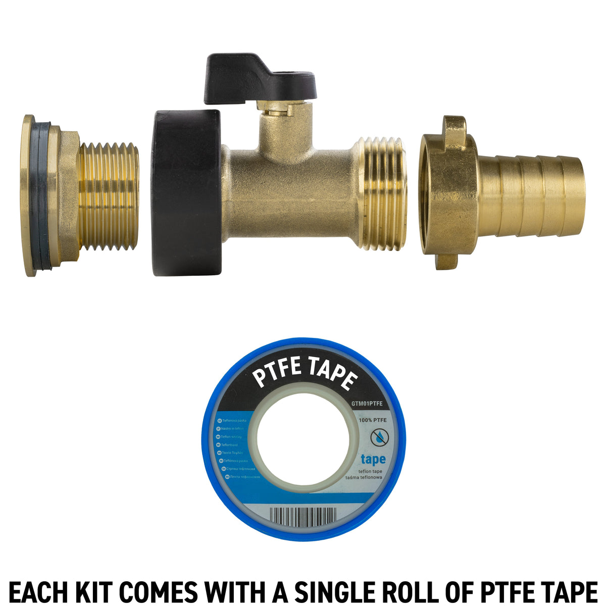 Full Brass Water Butt Adapter & Valve Kits