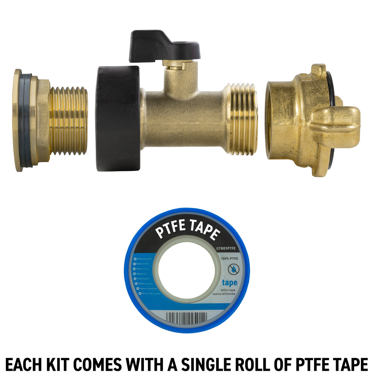 Full Brass Water Butt Adapter & Valve Kits