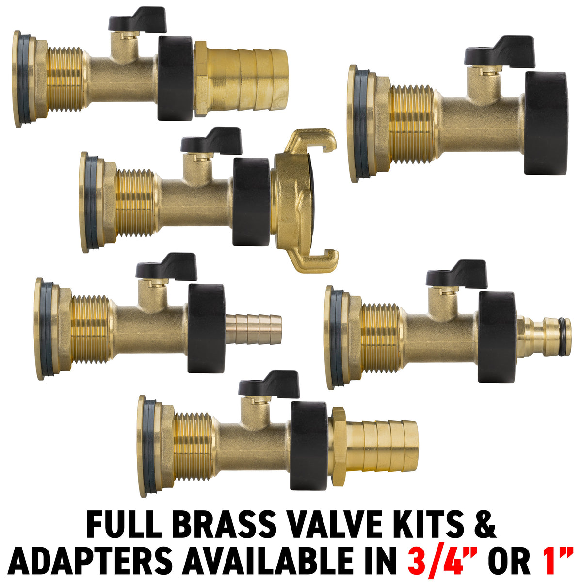 Full Brass Water Butt Adapter & Valve Kits