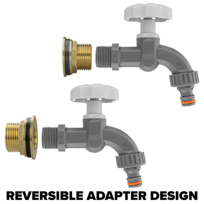 Brass Water Butt Adapter & Plastic Bib Tap