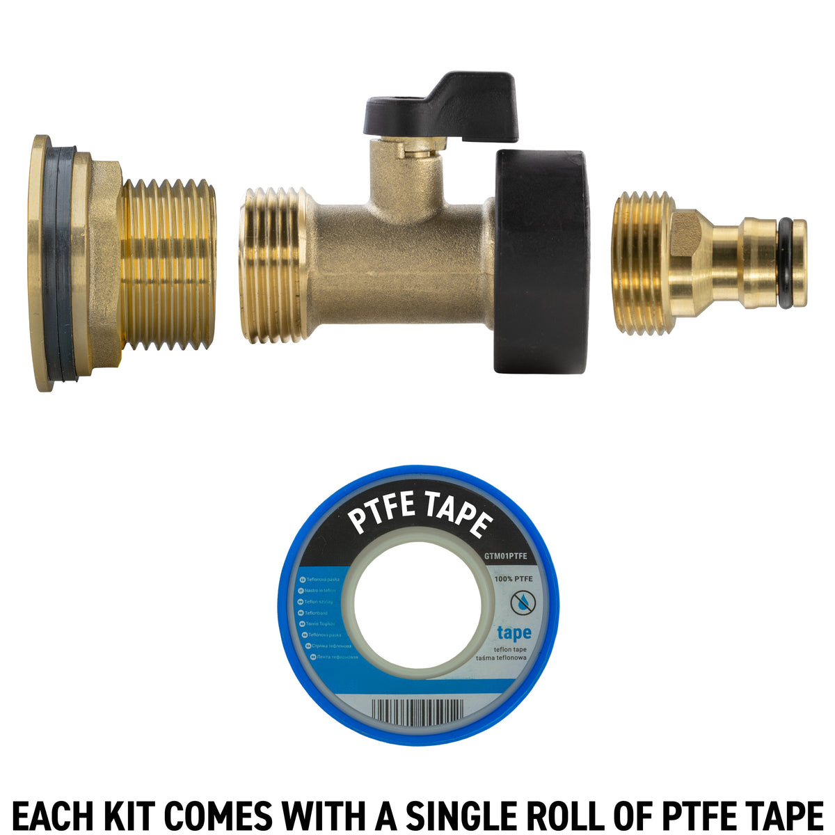 Full Brass Water Butt Adapter & Valve Kits