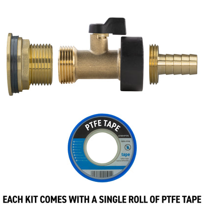Full Brass Water Butt Adapter & Valve Kits