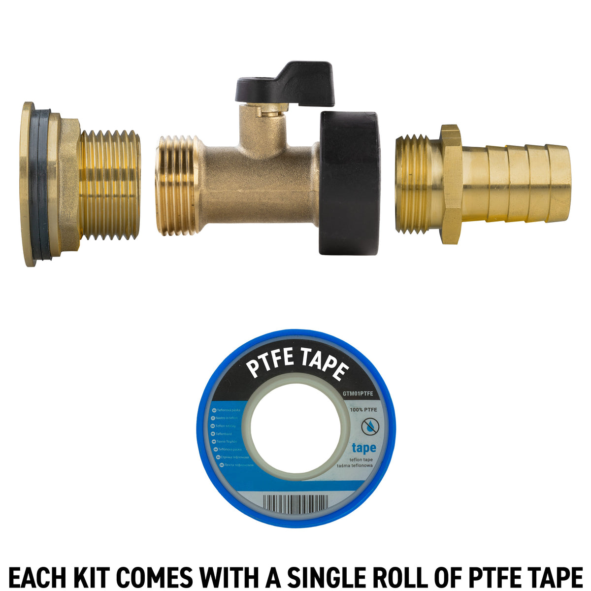 Full Brass Water Butt Adapter & Valve Kits