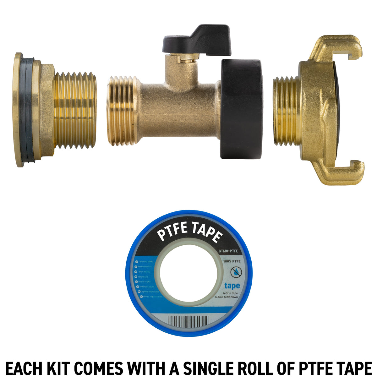 Full Brass Water Butt Adapter & Valve Kits