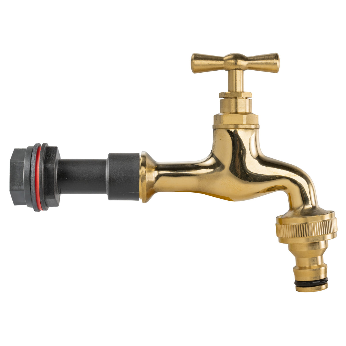 Water Butt Adapter + Polished Quick Connect Tap