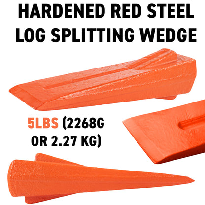 Red 5LBS Wood Log Splitting Spike Wedge