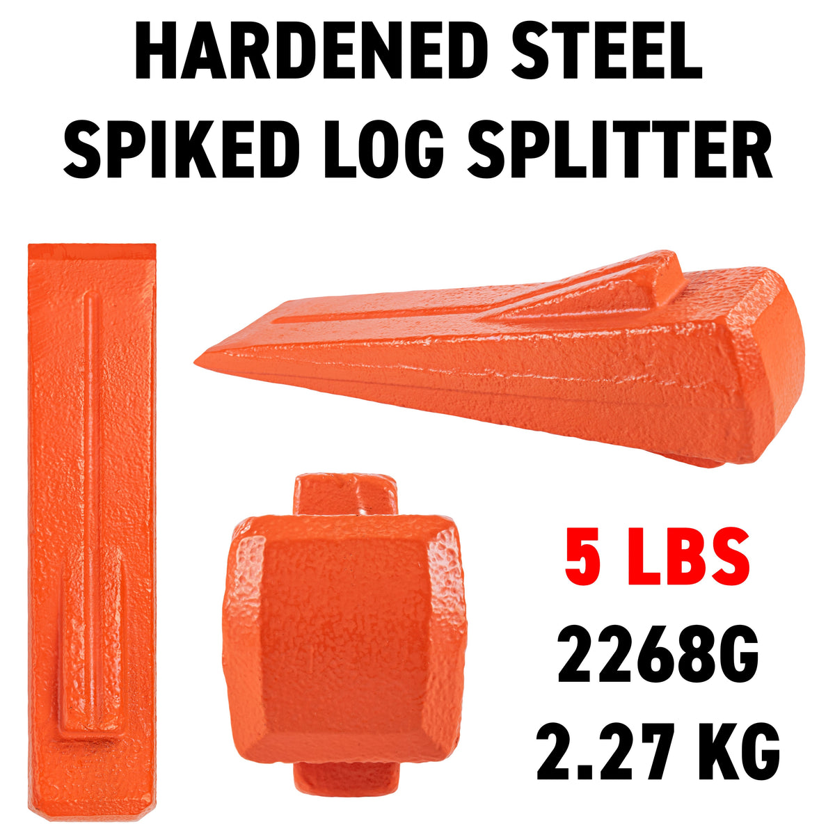 Red 5LBS Wood Log Splitting Spike Wedge