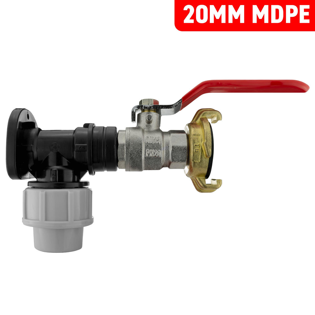 MDPE Wall Backplate + Lever Valve & GEKA
