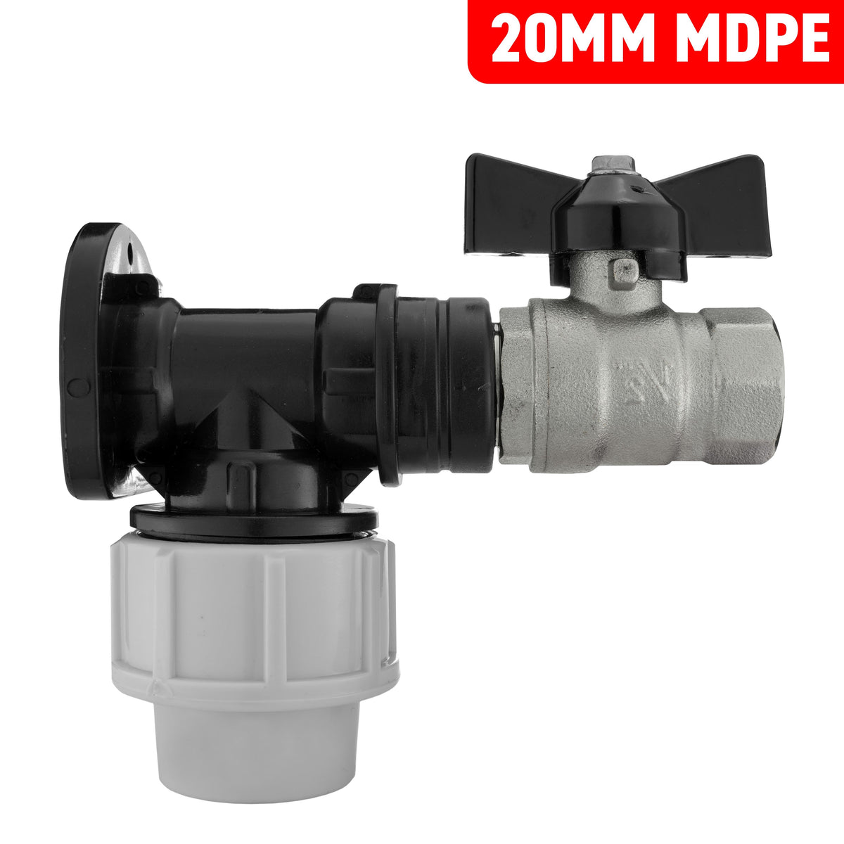 MDPE Wall Backplate + Butterfly Valve