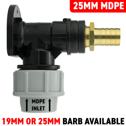 MDPE Wall Backplate + Brass Barb