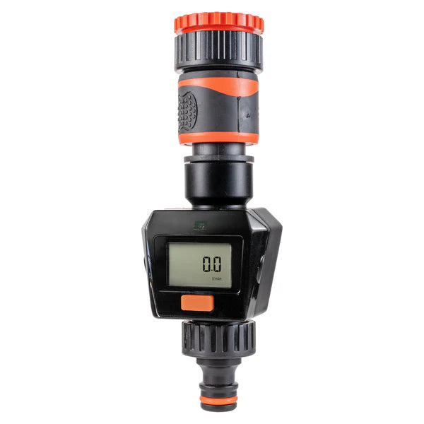 Water Flow Meter, Orange & Black