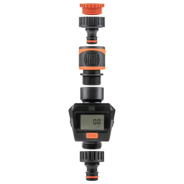 Water Flow Meter, Orange & Black