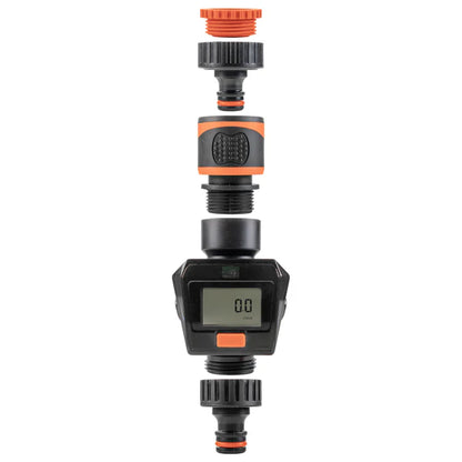Water Flow Meter, Orange & Black