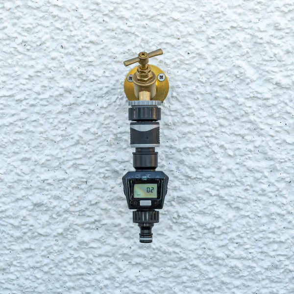 Water Flow Meter, Grey & Black