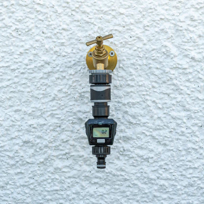 Water Flow Meter, Grey & Black