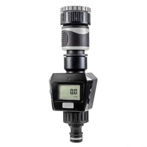 Water Flow Meter, Grey & Black