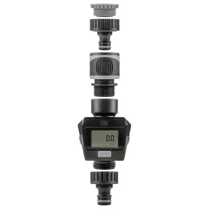 Water Flow Meter, Grey & Black