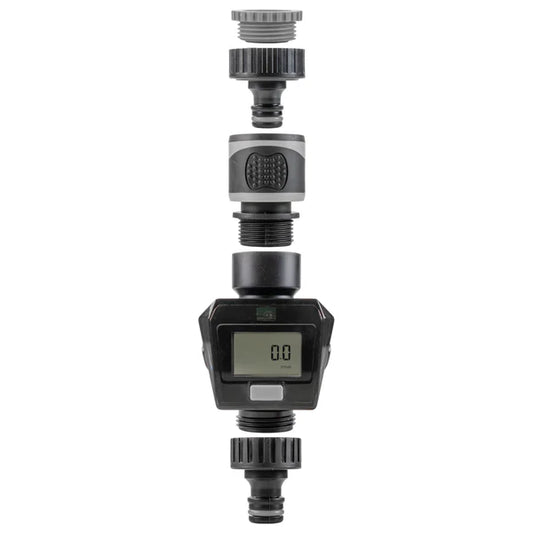 Water Flow Meter, Grey & Black