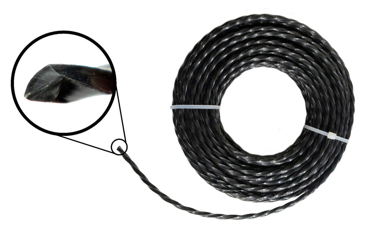 15m Twisted Black Trimmer Line, 2.7mm