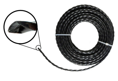 15m Twisted Black Trimmer Line, 2.7mm