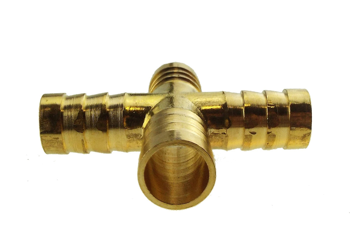 Brass 4-way Cross Splitter, 10mm