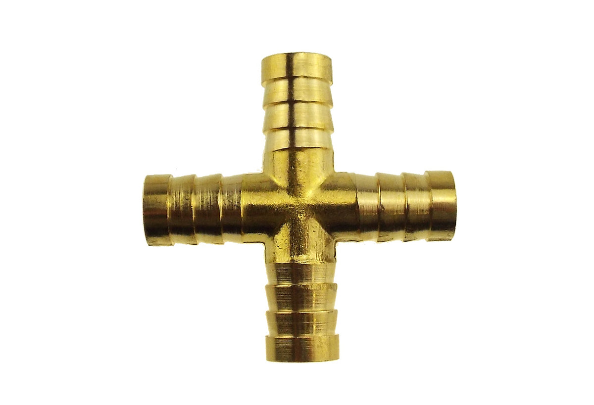 Brass 4-way Cross Splitter, 6mm